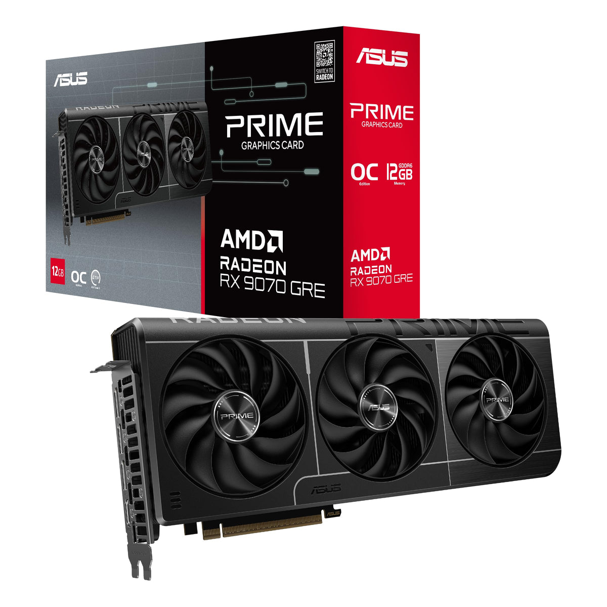 ASUS Prime Radeon RX 9070 XT OC Edition 16GB GDDR6 Gaming Grafikkarte